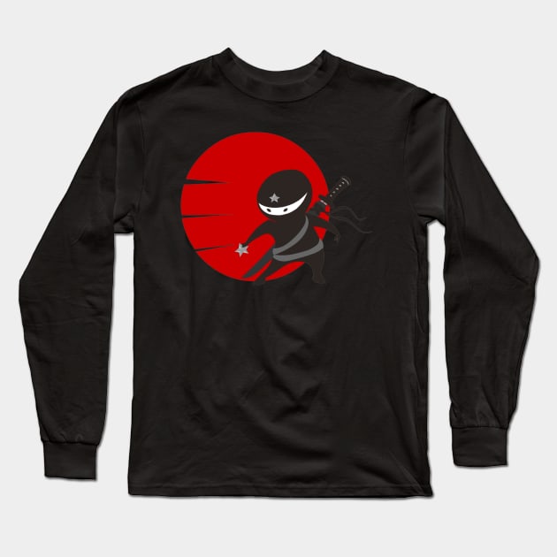 Little Ninja Star - Night Version Long Sleeve T-Shirt by AnishaCreations